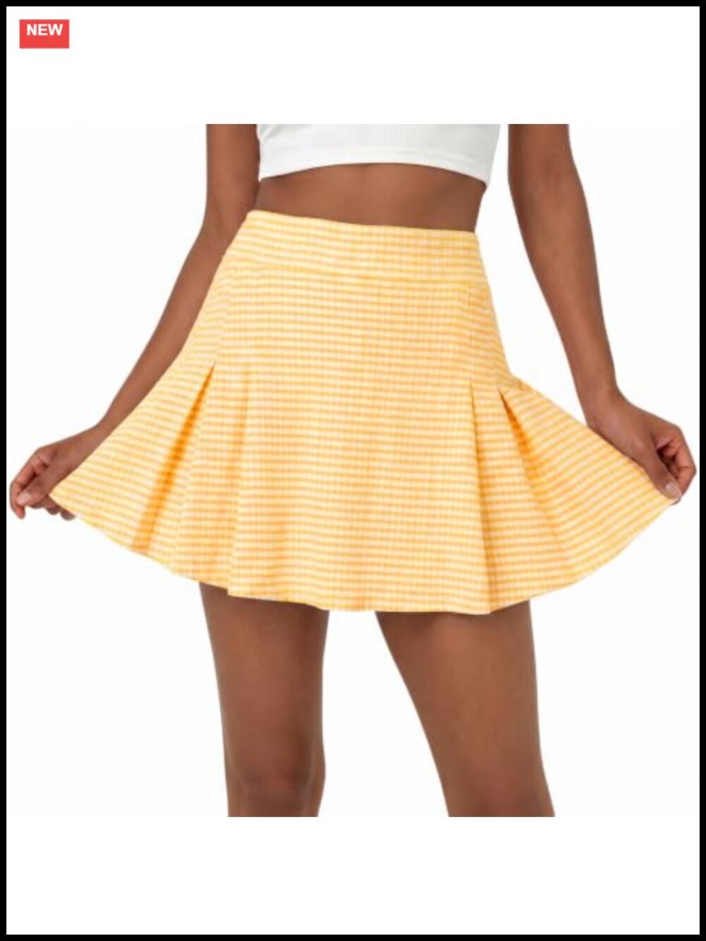 Pleated Mini Skort with Built-in Shorts High Waisted Athletic Tennis Skirt